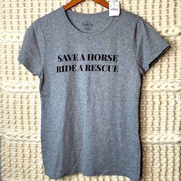 J Crew Save A Horse Studio Tee - Picture 1 of 5